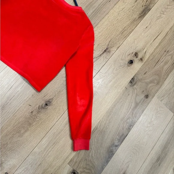 SUZI KONDI Red Velour Cropped Top - Picture 10 of 10